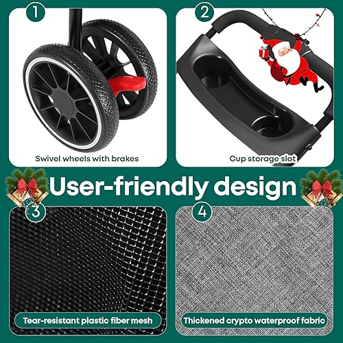 Miniatura 5 de Cochecito para mascotas, cochecito para perros pequeños y medianos, gatos, 3 ruedas, plegable, con toldo de malla transpirable, portavasos, fácil