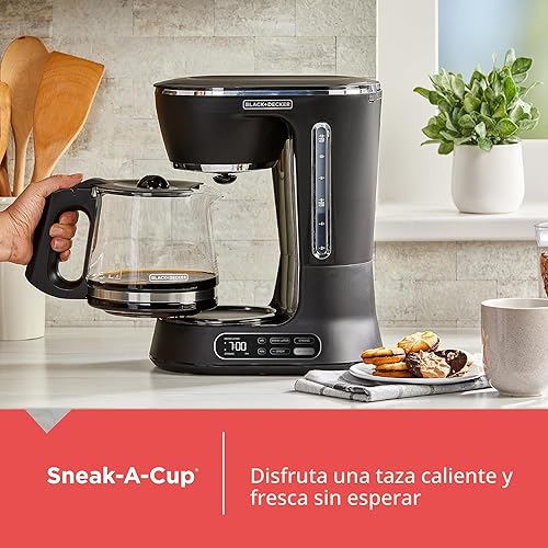 Miniatura 5 de BLACK+DECKER Split Brew - Cafetera digital de 12 tazas, CM0122, café helado o caliente, programable, toque rápido, mantiene el calor de 4 horas