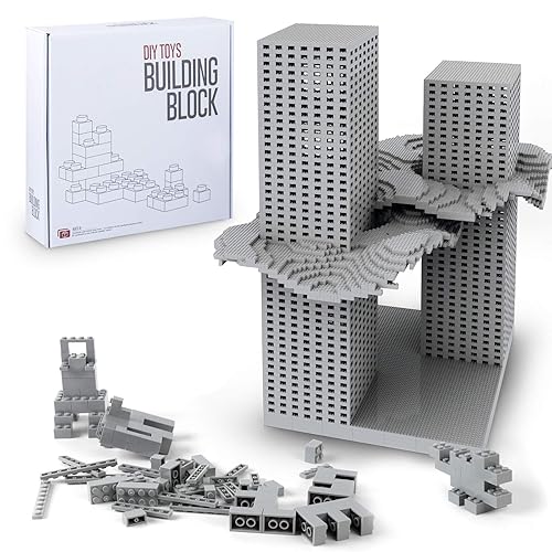 Lekebaby Classic 1500 Pieces Building Bricks Kit Basic Brick Set Classic Colors for Kids Creative Play, Compatible with All Major Brands, Gifts Educational Toy for Boys Girls 6 Years Old and Up(Gray)