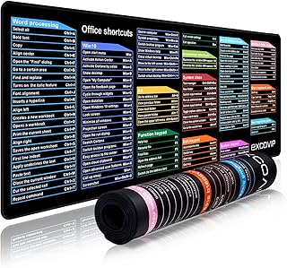 YISK Large Gaming Mouse Pad, Long XXL Mousepad, Office Shortcut Mouse Pad, Extended Computer Mouse Pad/Desk Mat with Stitched Edges for Gamer, Office, Home (800x300mm)