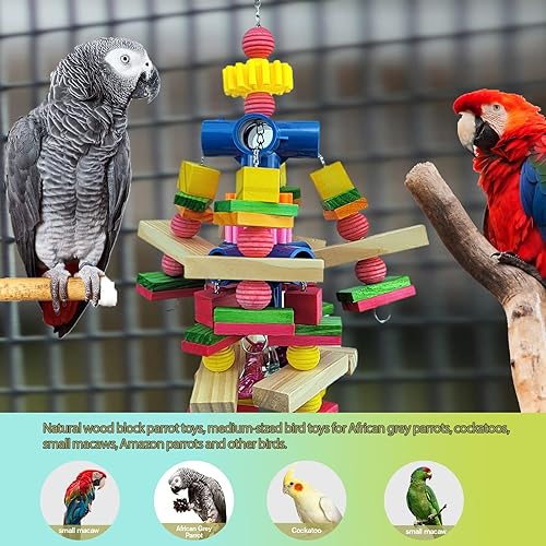 Miniatura 3 de Juguetes para loros, adecuados para loros grises africanos, cacatúas, guacamayos bebés, loros amazónicos y otros juguetes de pájaros pequeños y