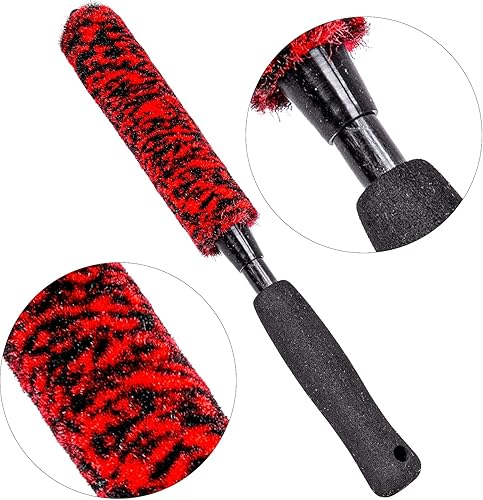 Miniatura 5 de Cepillos de rueda sin metal (paquete de 3), cepillo de rueda, fibras suaves y densas que limpian las ruedas de la llanta del coche de forma segura