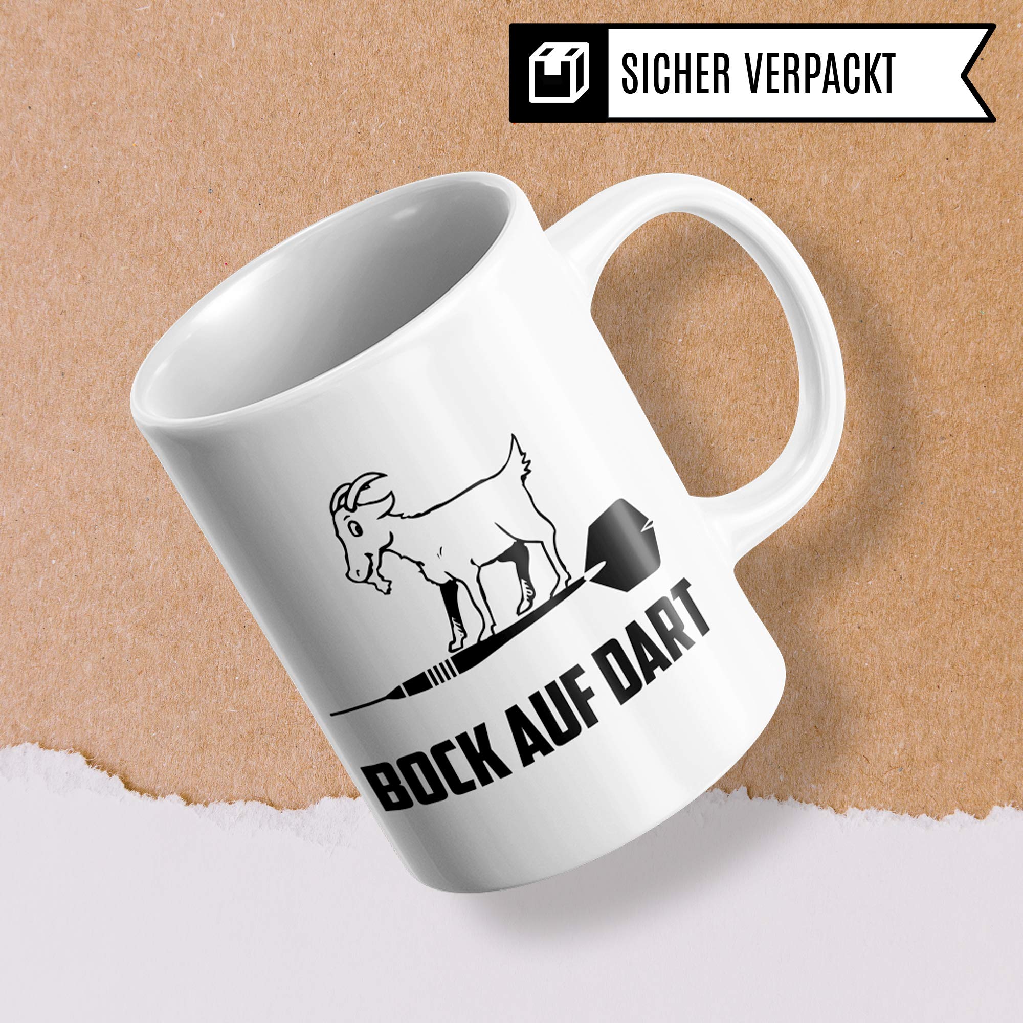 Dart Tasse – Witziger Kaffeebecher Für Dartspieler | 330 Ml, Spülmaschinenfest | Beidseitig Bedruckt | In Weiß & Schwarz