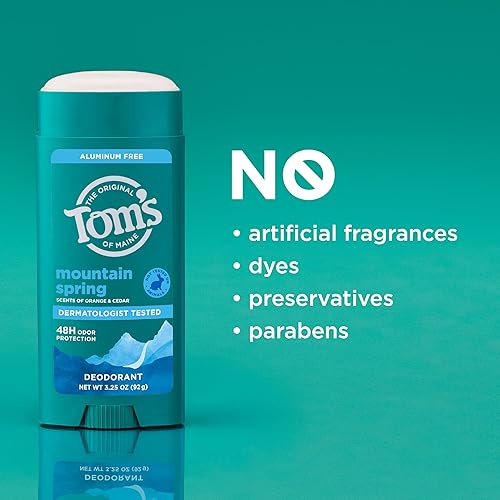 Miniatura 7 de Tom's of Maine Mountain Spring Desodorante Natural Sin Aluminio Para Mujeres y Hombres  Se Aplica Transparente  Protección Contra Olor y