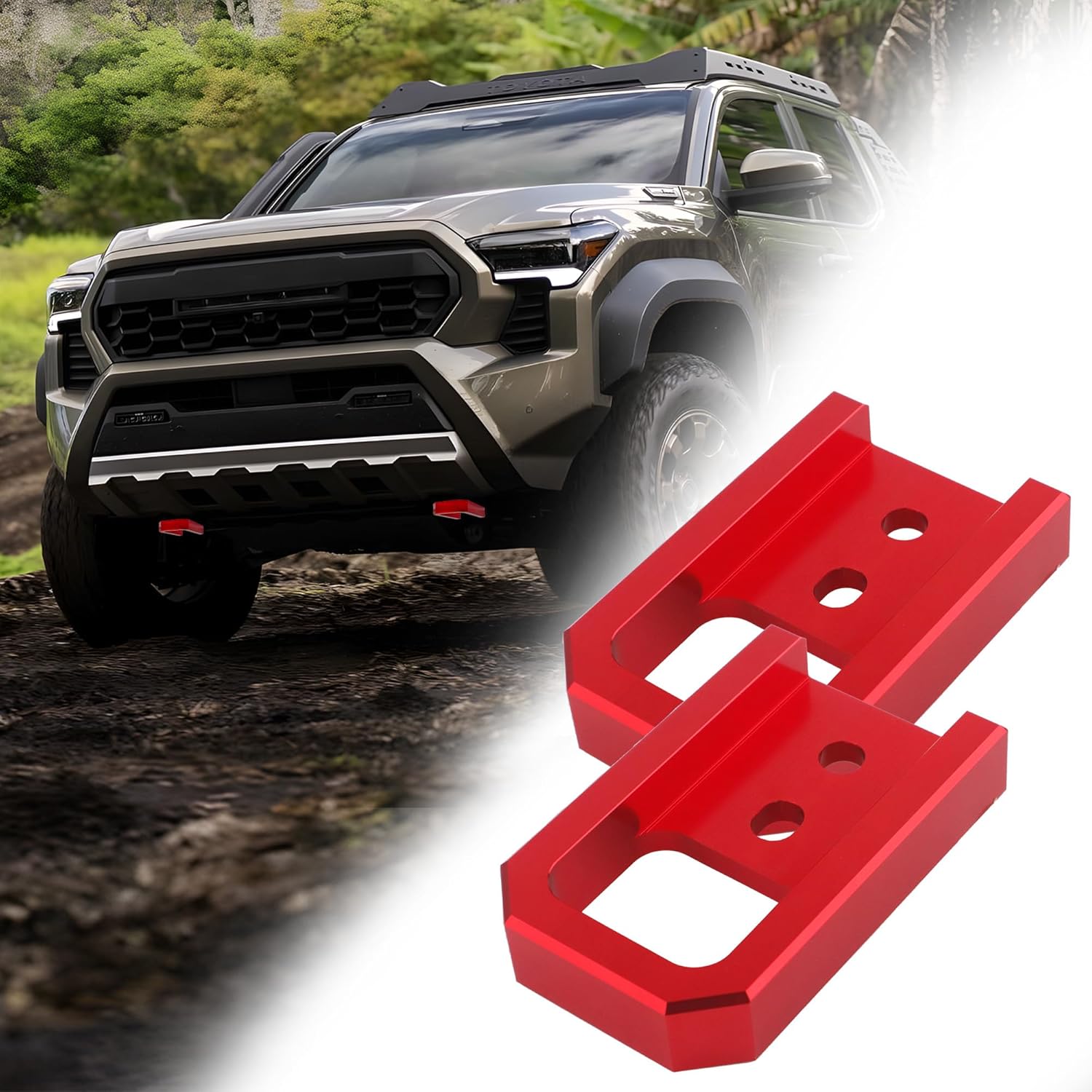 Anothera Red Tow Hooks for 2024-2025 Toyota Tacoma and 2025 4Runner, 7000LB Pulling Capacity, 310MPa High-Strength Aluminum Alloy, Heavy-Duty Tacoma Tow Hooks for Off-Road