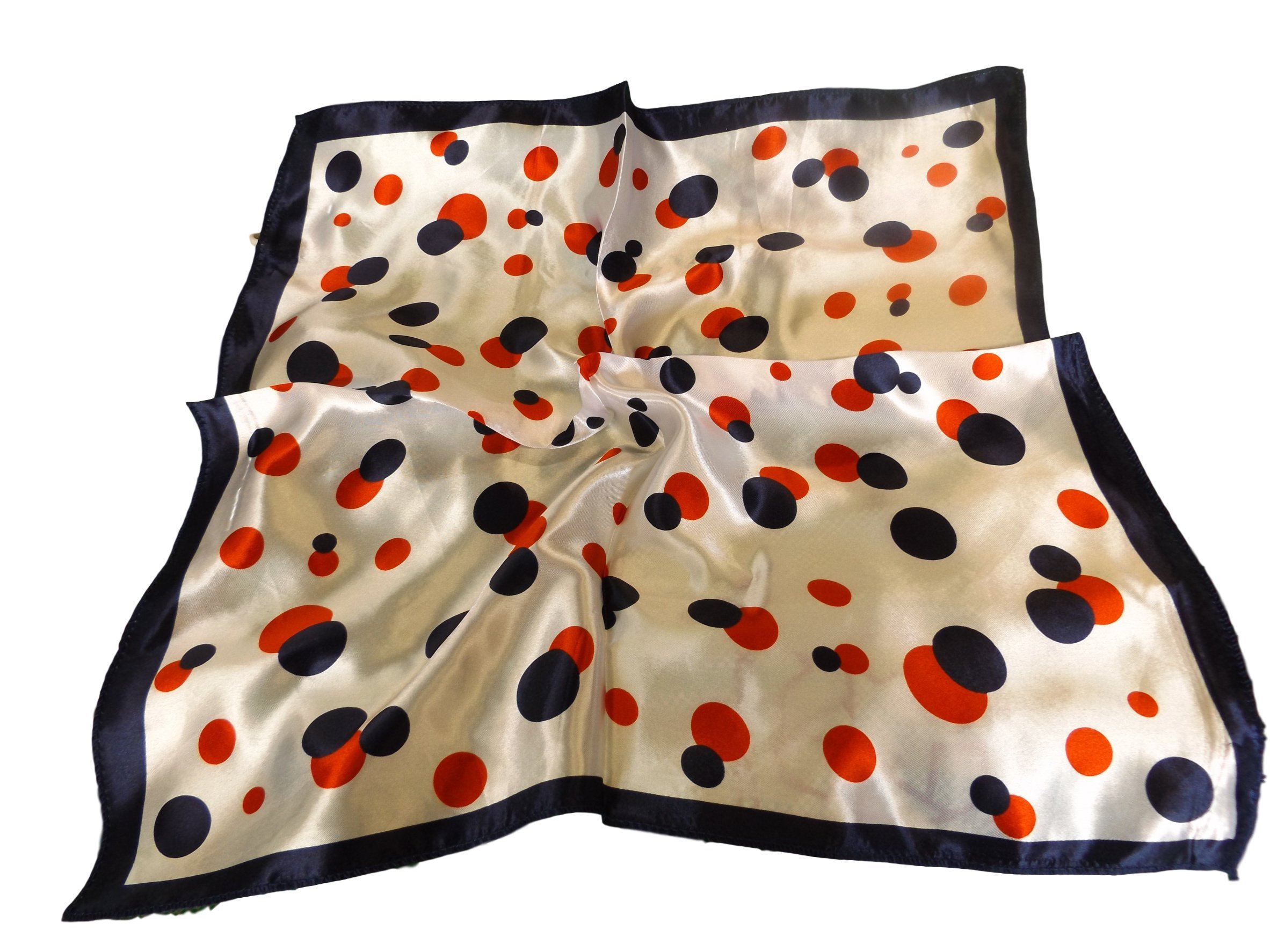 Fat-catz-copy-catz Small Square Red/Blue Spots Silk Satin Feel Ladies Fashion Scarf 50cm x 50cm