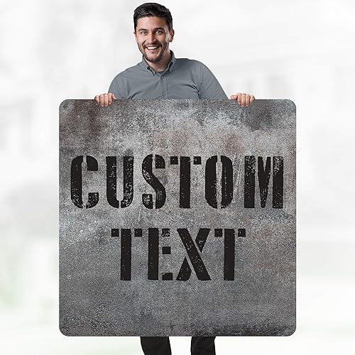 Miniatura 429 de My Sign Center - Letrero personalizado, 11 colores de fuente, 13 estilos de fuente, 4 opciones de agujero, 22 tamaños, 8 x 32 pulgadas, sin óxido,