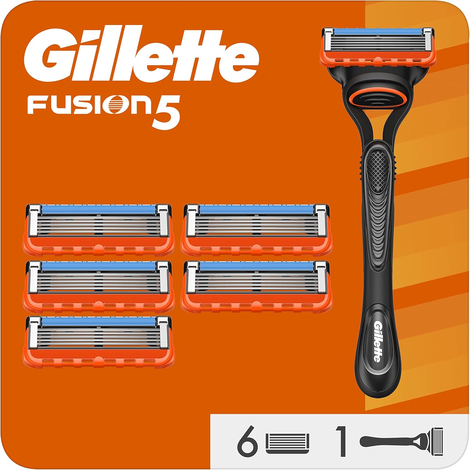 Gillette Fusion5 Men's Razor + 7 Razor Blade Refills with Precision ...
