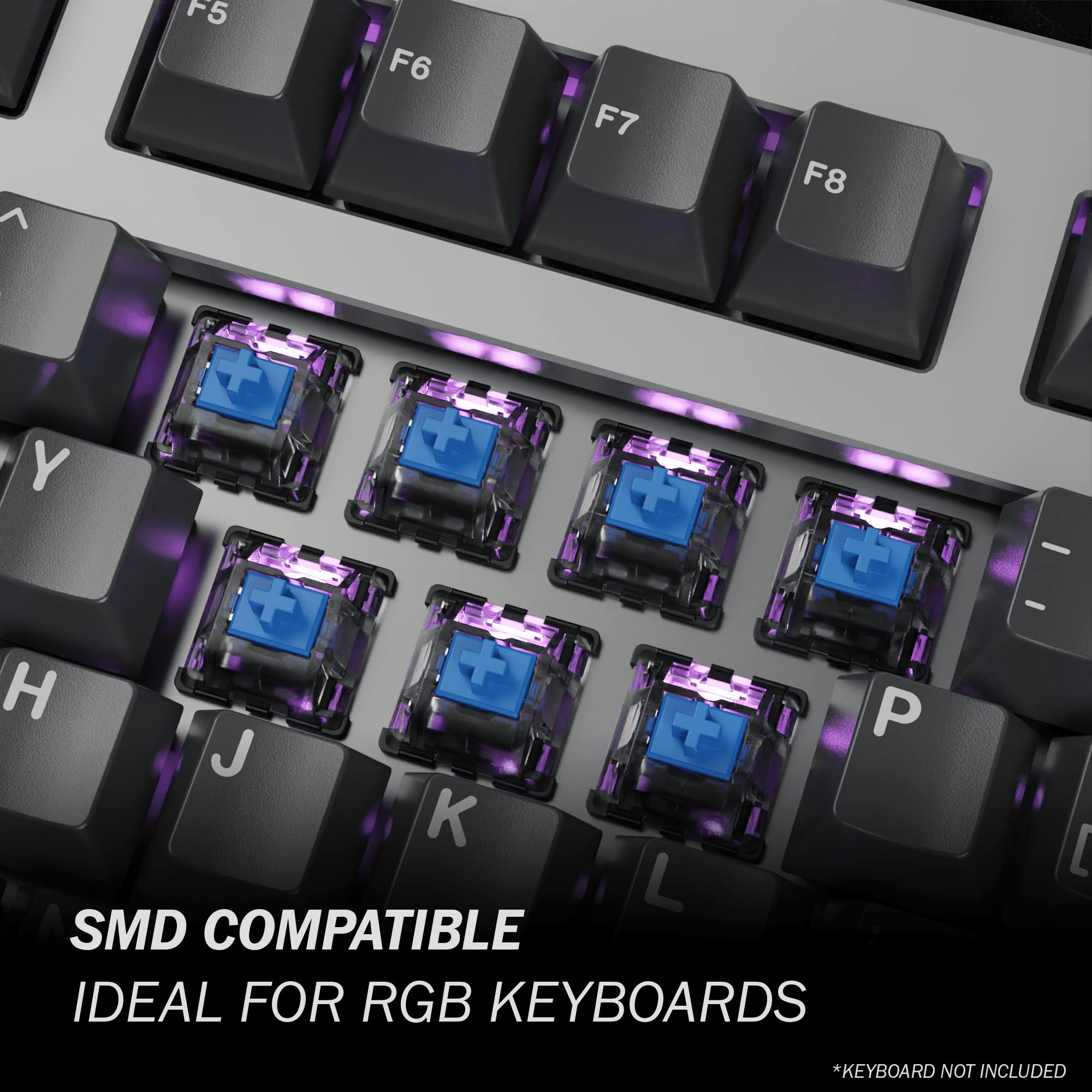 Gateron RGB Optique Mécanique MX Type Commutateur à clé - Haut transparent 90 Pcs bleu