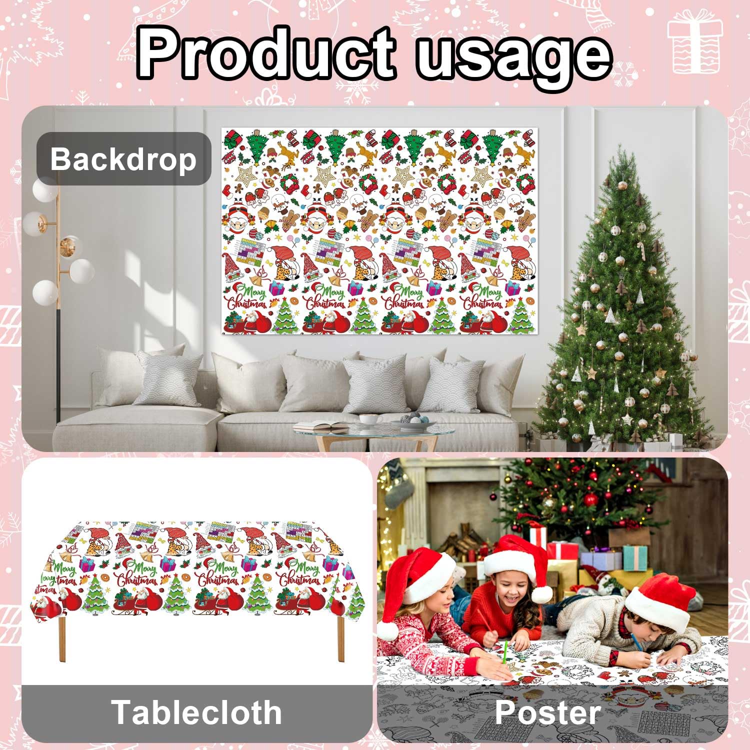 Gosknor Christmas Diy Coloring Tablecloth - Image 3