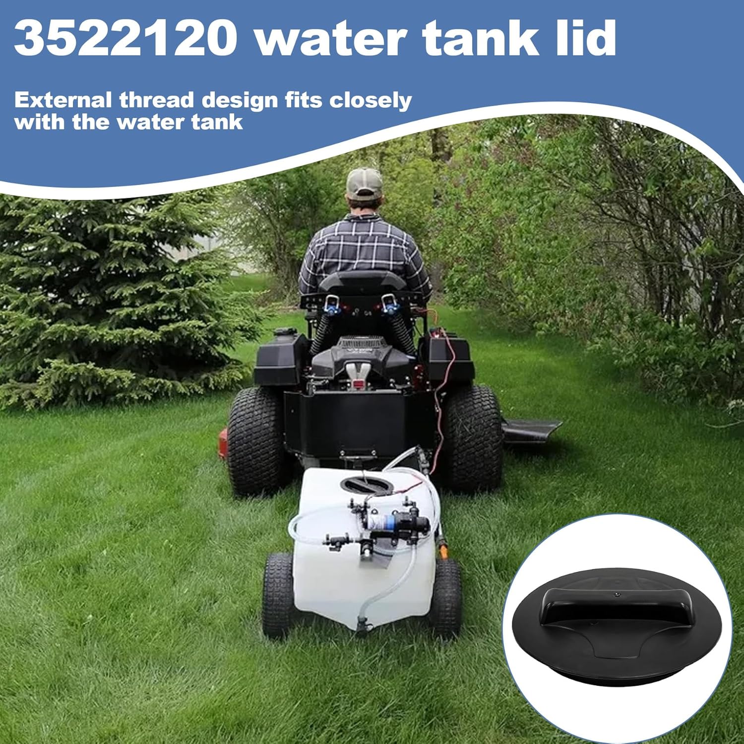 3522120 External Thread Tank Lid, Suitable for Water Storage Tanks with 8-Inch Threaded Filling Ports