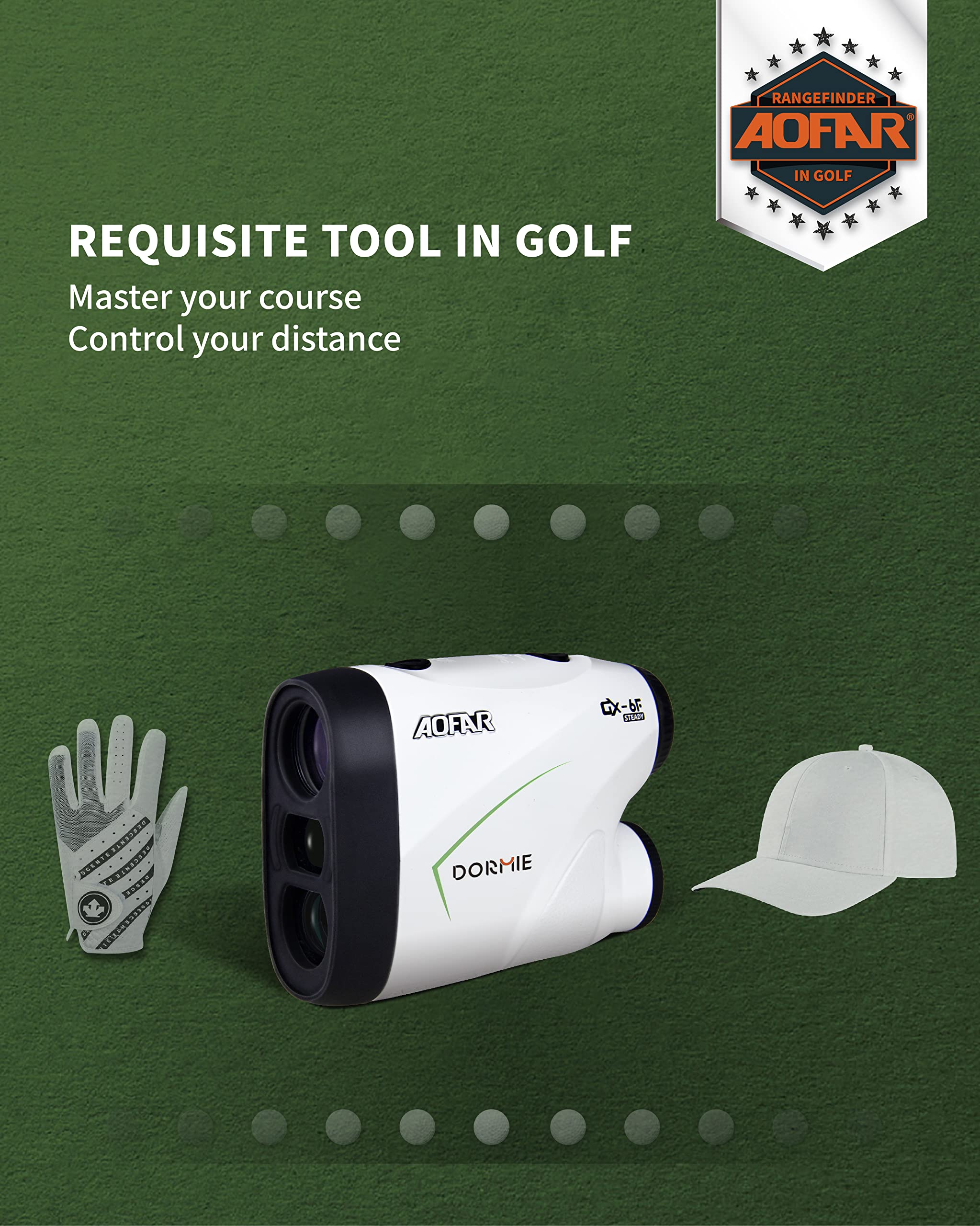 AOFAR Range Finder Golf GX6F, Flag Lock with Pulse Vibration