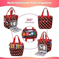 Vista 2 de Yarn Storage Tote, Knitting Bag, Portable Storage Bag for Yarns, Tote-Large Capacity Crochet Organizer Crocheting Kit, Crochet Hooks & Needles, Yarn