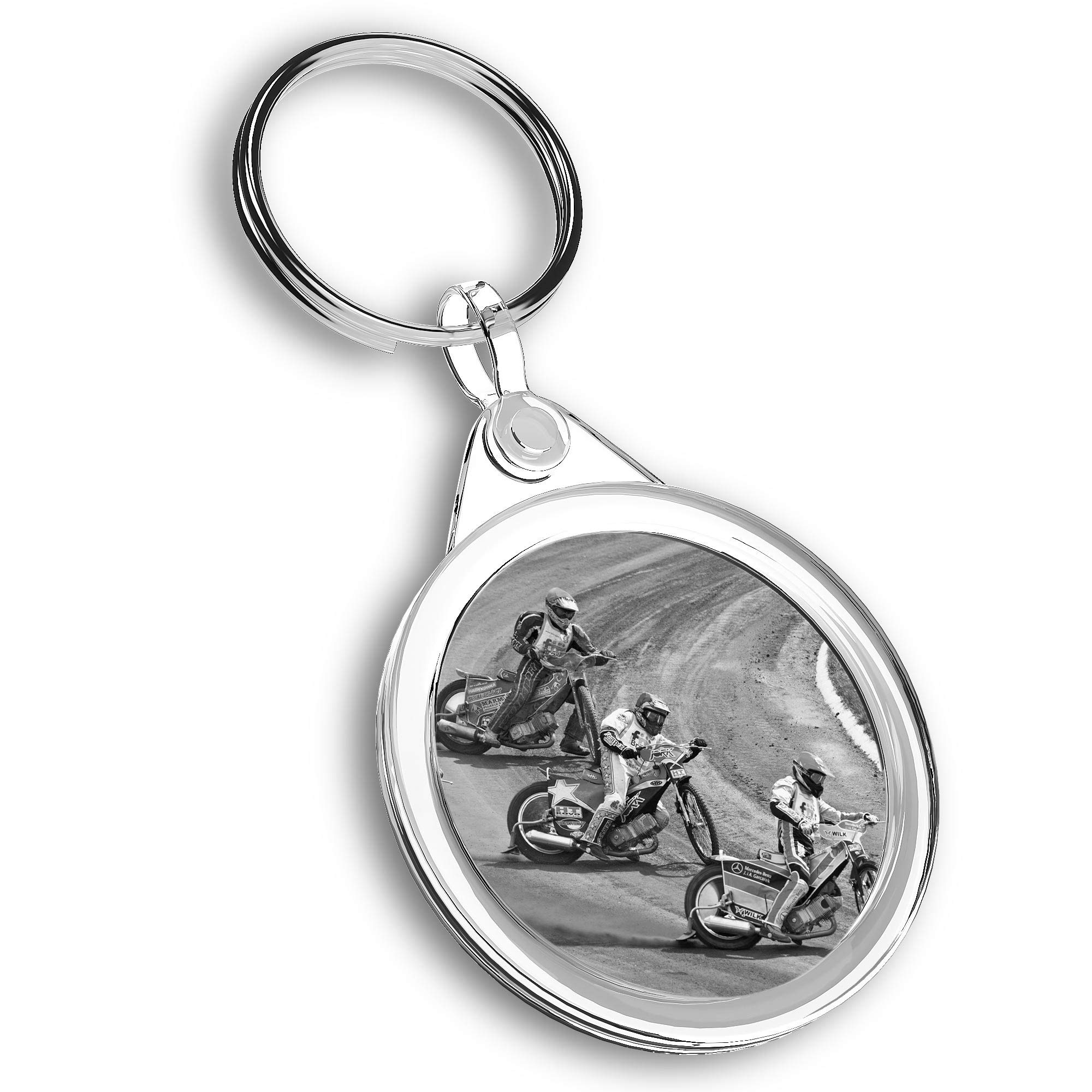 Destination Vinyl ltd 1 x Photo Keyring - Speedway Track Bike Biker |Keychain|Keyring|Charm| #38706