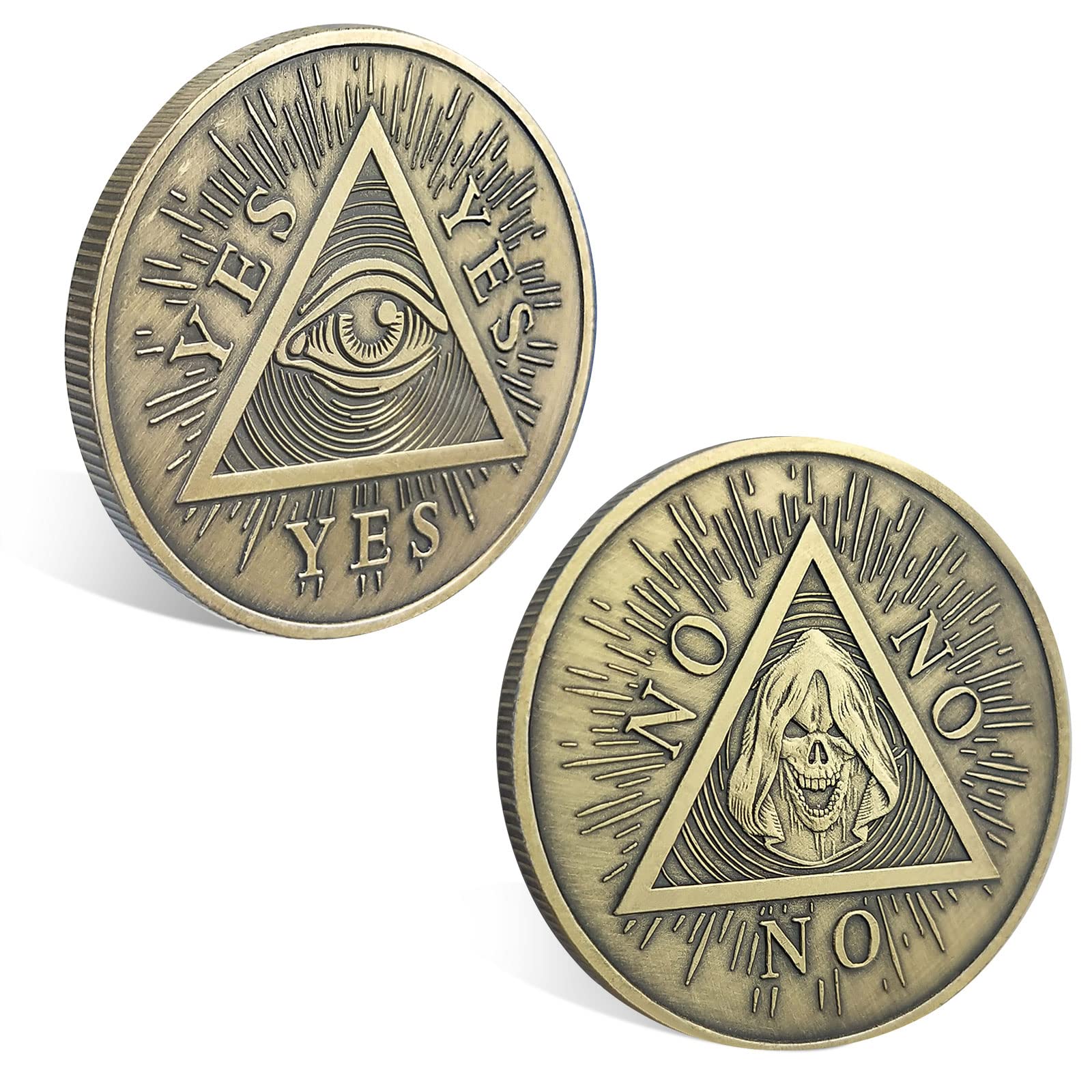 Moneda Bitcoin Moneda Sí O No Para Tomar Decisiones - 2 Piezas De Metal -  Regalo Original Regalo Original Divertido