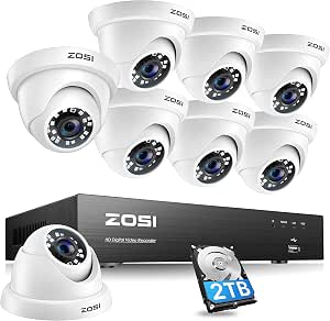ZOSI 4K Ultra HD 800万画素防犯カメラ屋外 8台セット 4K(3840x2160