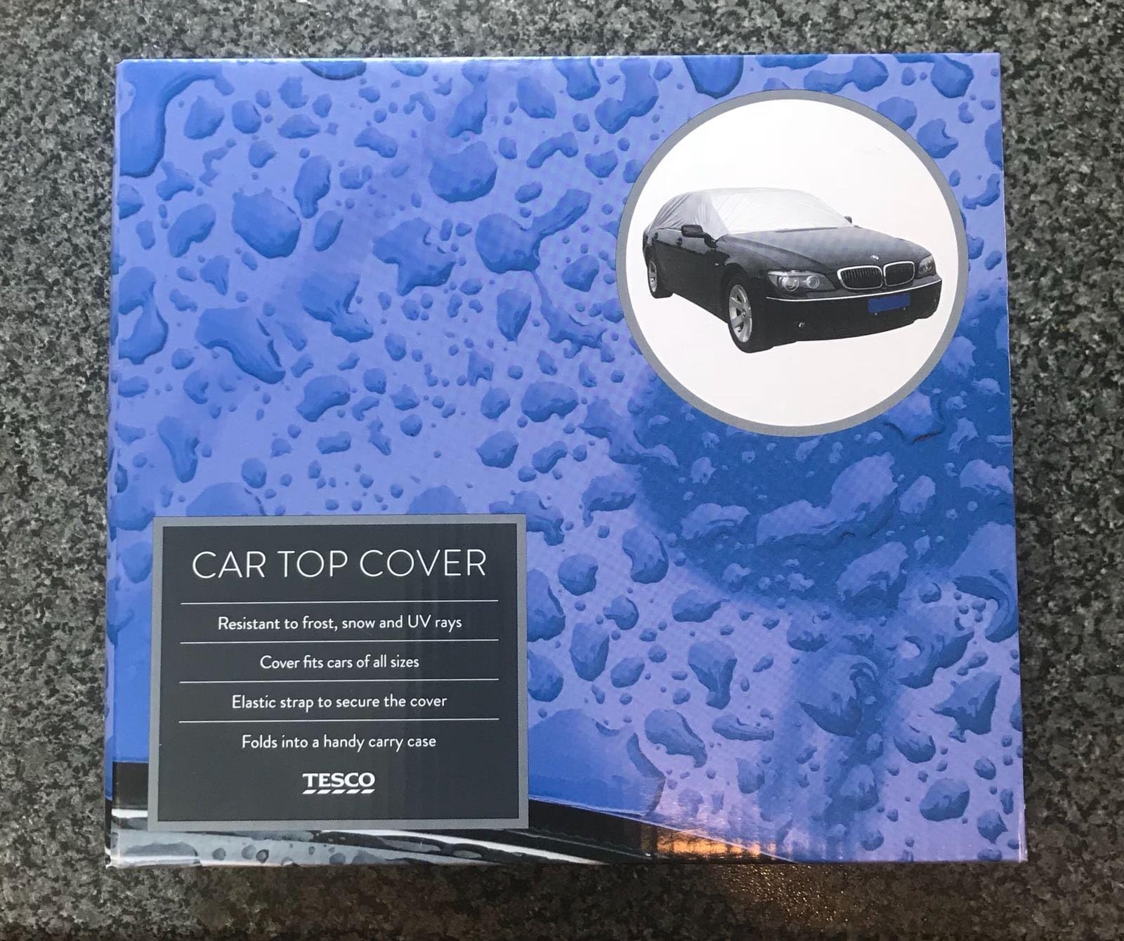 Tesco Car Top Cover - Elastic Strap Easy Fit Lightweight Non-Scratch Breathable