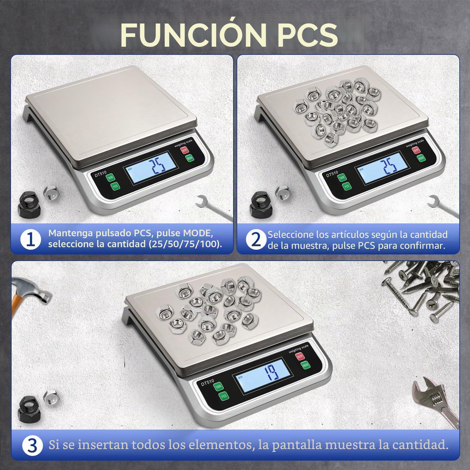 bascula profesional panaderia 40kg Báscula digital de cocina con Función Tara PCS y g/oz/lb/kg/leche/ml/ml 6 Unidades báscula de cocina con Pantalla LCD Acero Inoxidable báscula electrónica