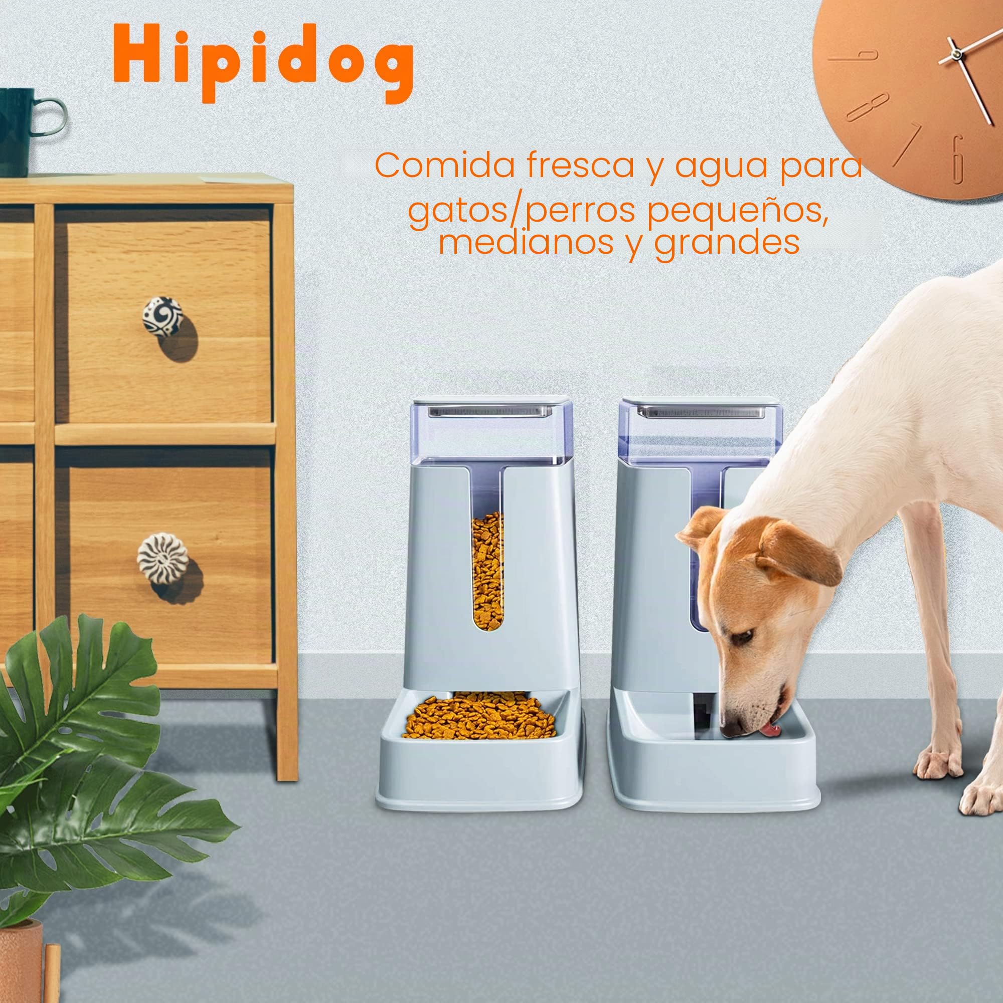 Comedero automático para Gatos y dispensador de Agua para Gatos en Juego de 2 Paquetes de alimentador automático para Perros y dispensador de Agua para Perros pequeños, Cachorros, Gatitos