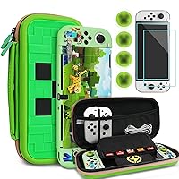 Vista 10 de TIKOdirect Switch OLED Portable Travel Carrying Case - Black, With Soft Protective Case, Screen Protectors & Thumb Grip Caps Negro