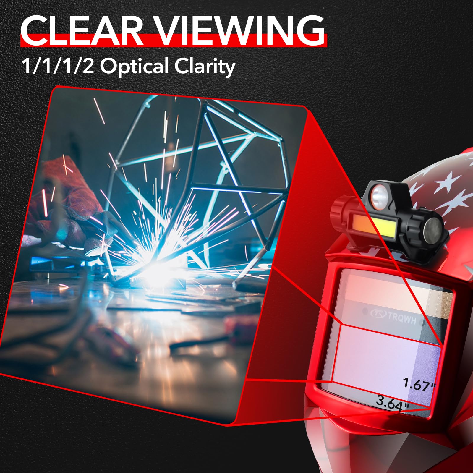 TRQWH Welding Helmets for Men Auto Darkening Welding Hood with Light