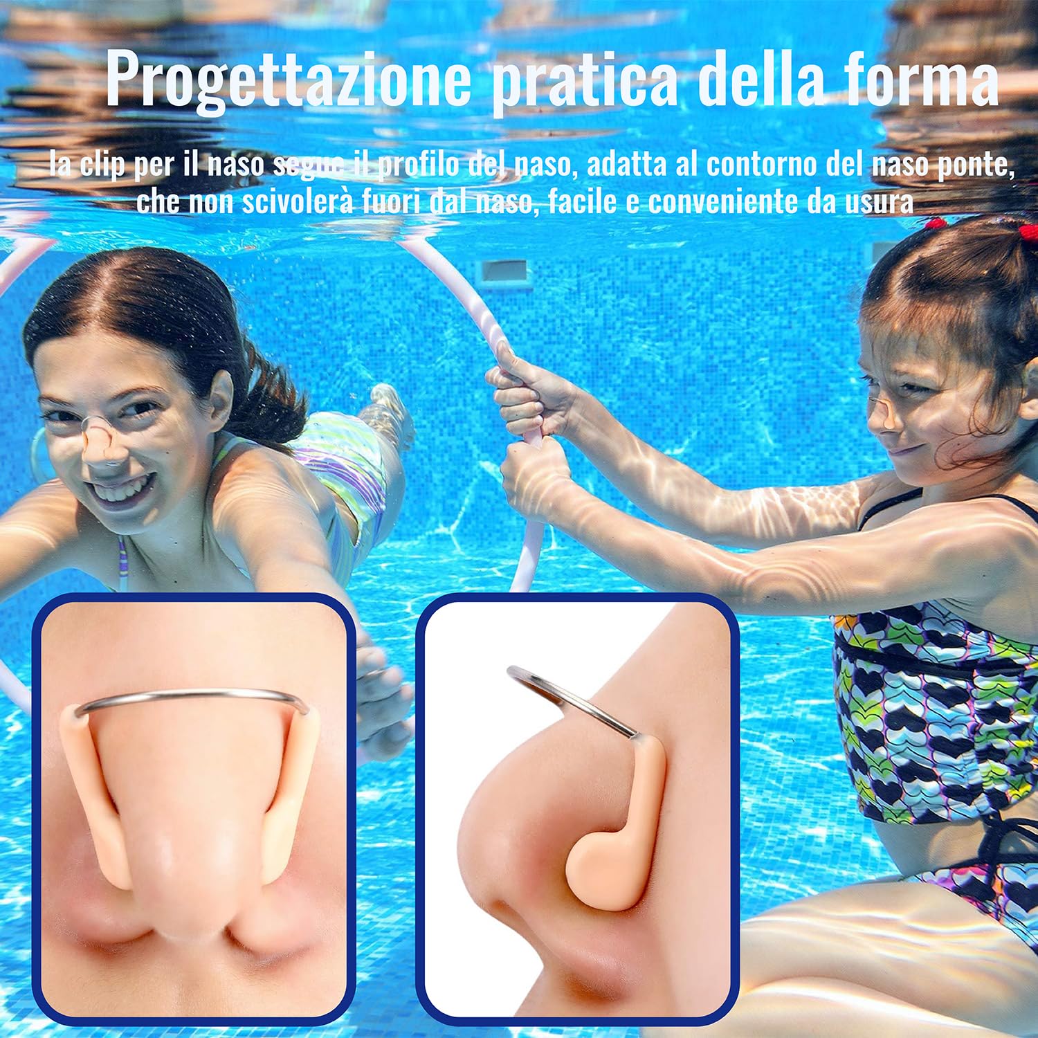 12 Pezzi Nuoto Naso Clip, Naso in Silicone per Nuoto, Stringinaso Nuoto Professionale, Silicone Clip Naso Nuoto, Tappanaso Nuoto, per Protezione Allenamento da per Adulti e Bambini Comodo