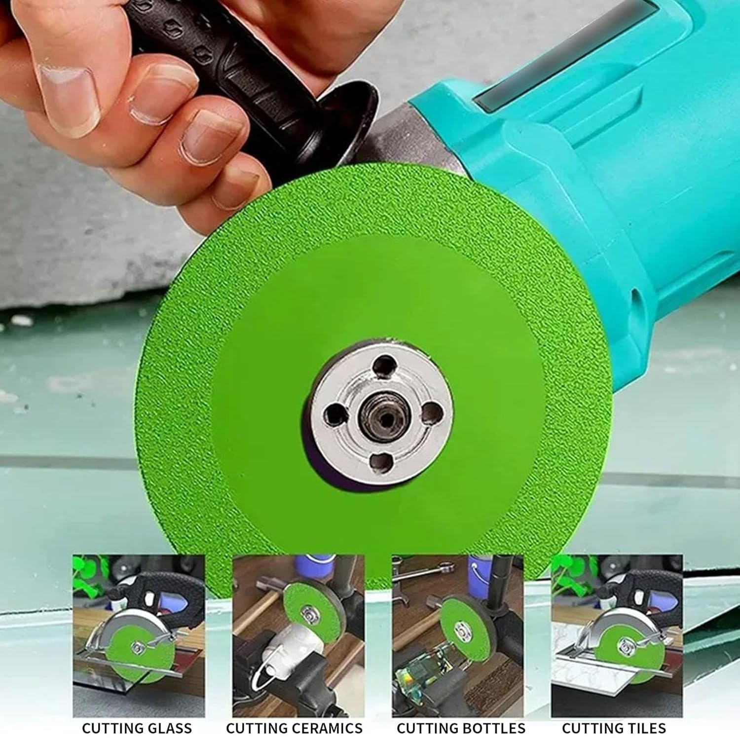Diamond Rock Slab Grinding Disc, 100mm (4 inch) Diameter, 20mm (4/5 inch) Inner Hole, Rock Slab Cutting Disc, Glass Cutting Disc for Cutting and Grinding Ceramics, Tiles, Wine Bottles (5)