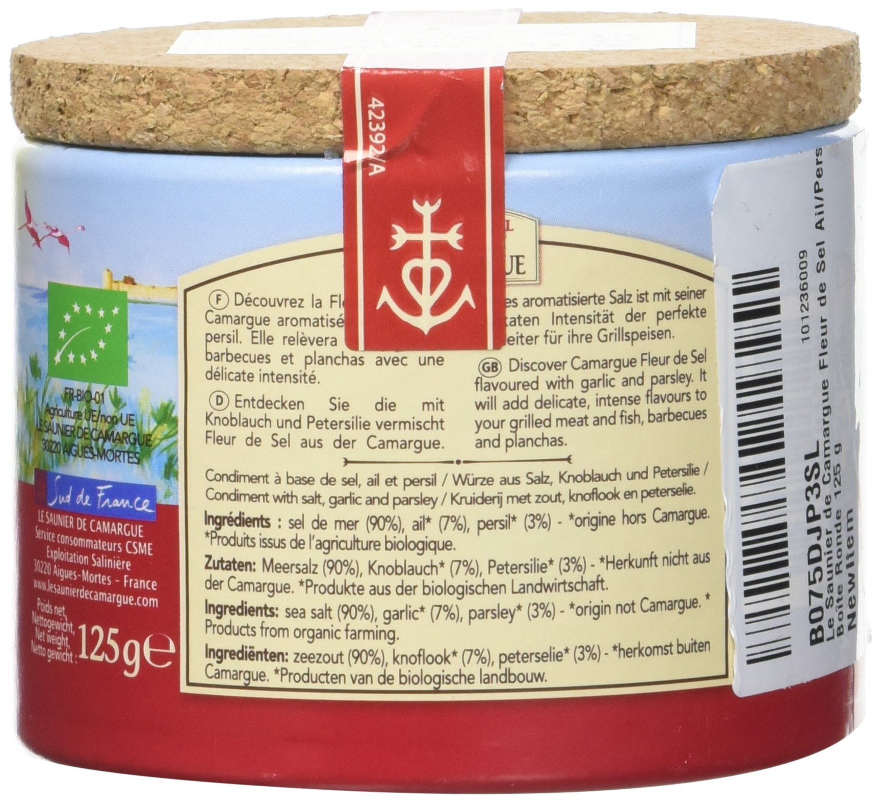 Le Saunier de Camargue Fleur de Sel Ail/Persil Boîte Ronde 125 g