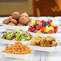 Vista 8 de DEAYOU Paquete de 250 botes pequeños de papel para alimentos, bandeja de alimentos de papel blanco de 1 libra, cesta de cartón desechable para papas