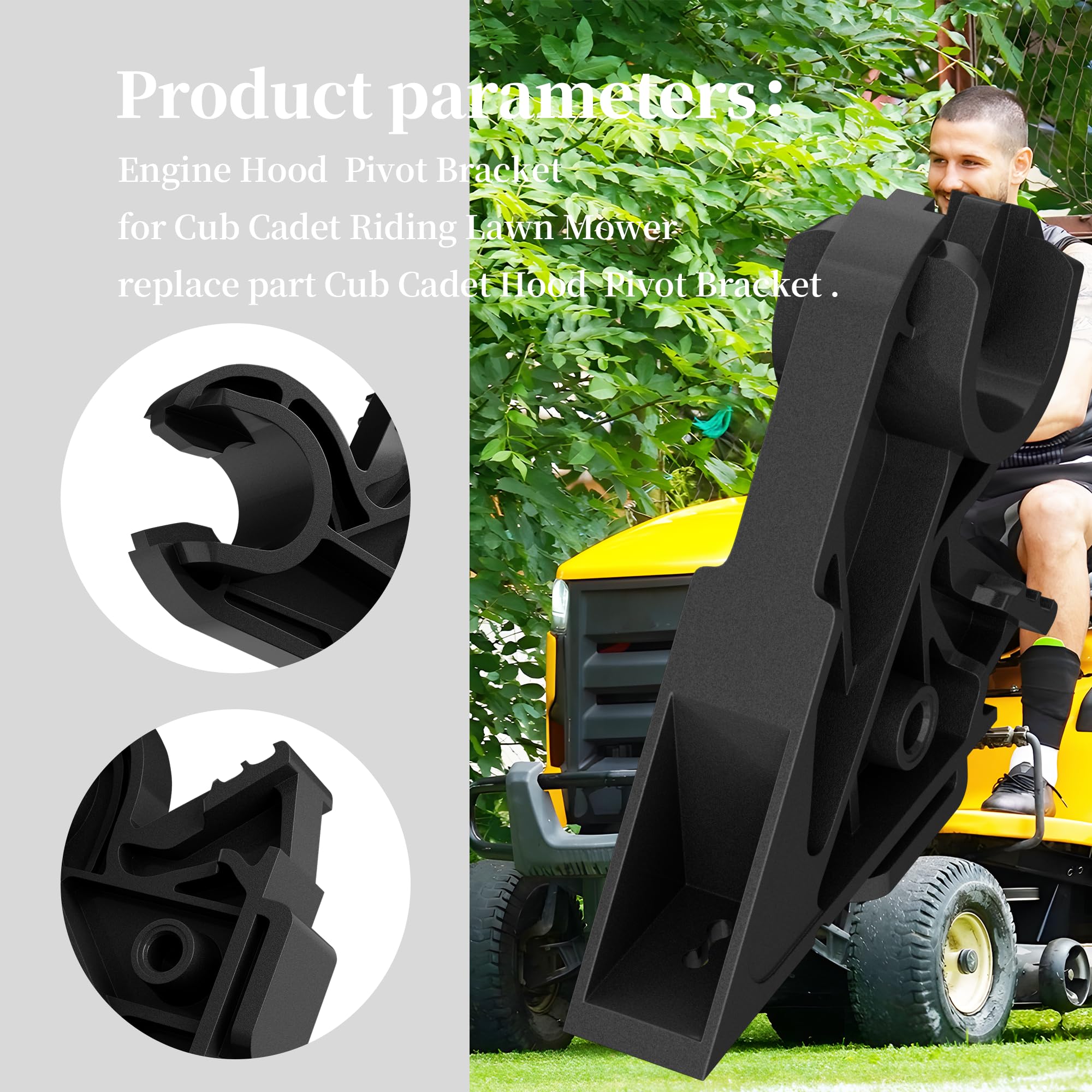 2 Staffe Per Cerniera Cofano Ohoho Per Cub Cadet/MTD &ndash; Ricambio Plastica Nera