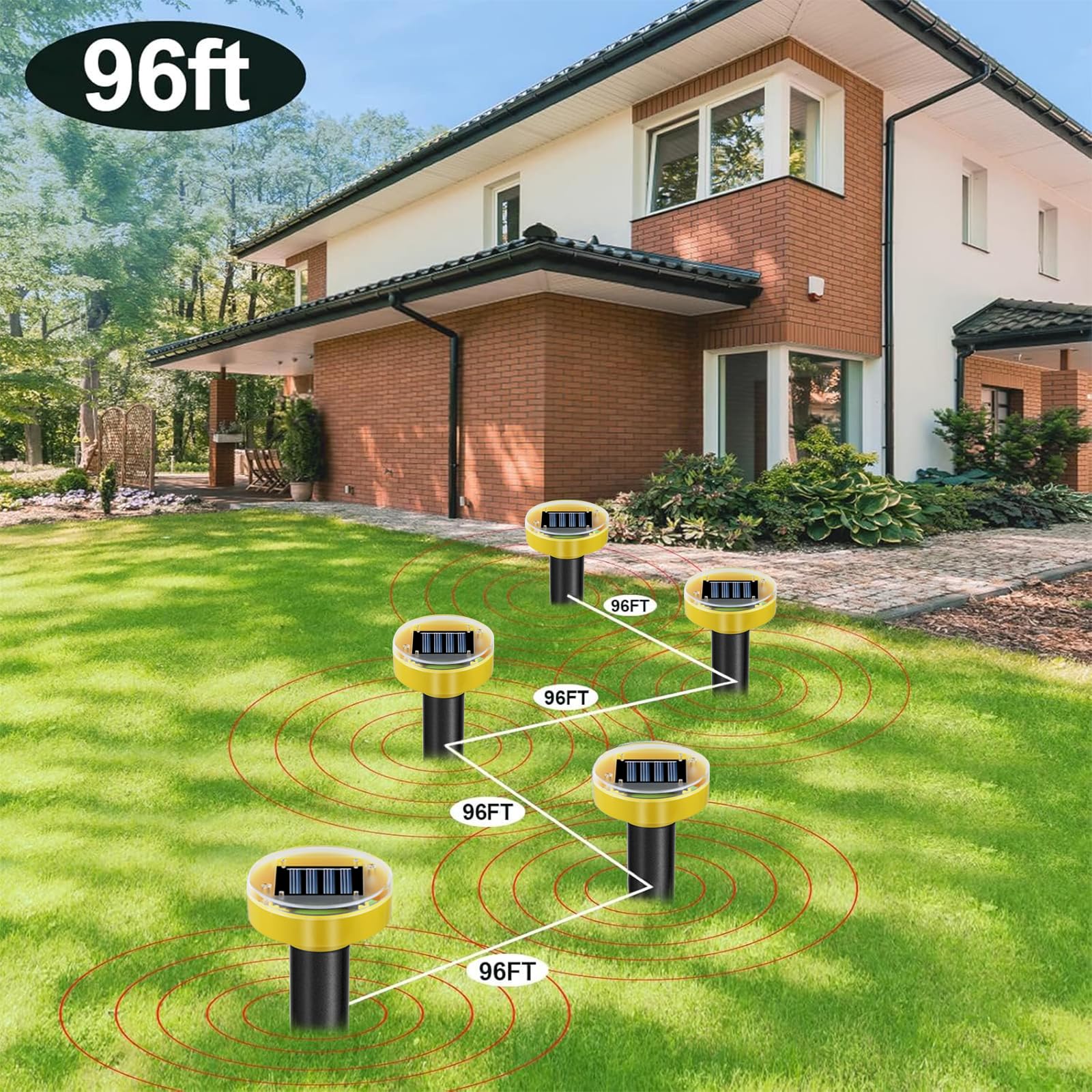 Lot de 10 répulsifs à ultrasons pour taupes à énergie solaire - Répulsif sonique contre les taupes - Pour pelouse, jardin et cour (noir et vert)