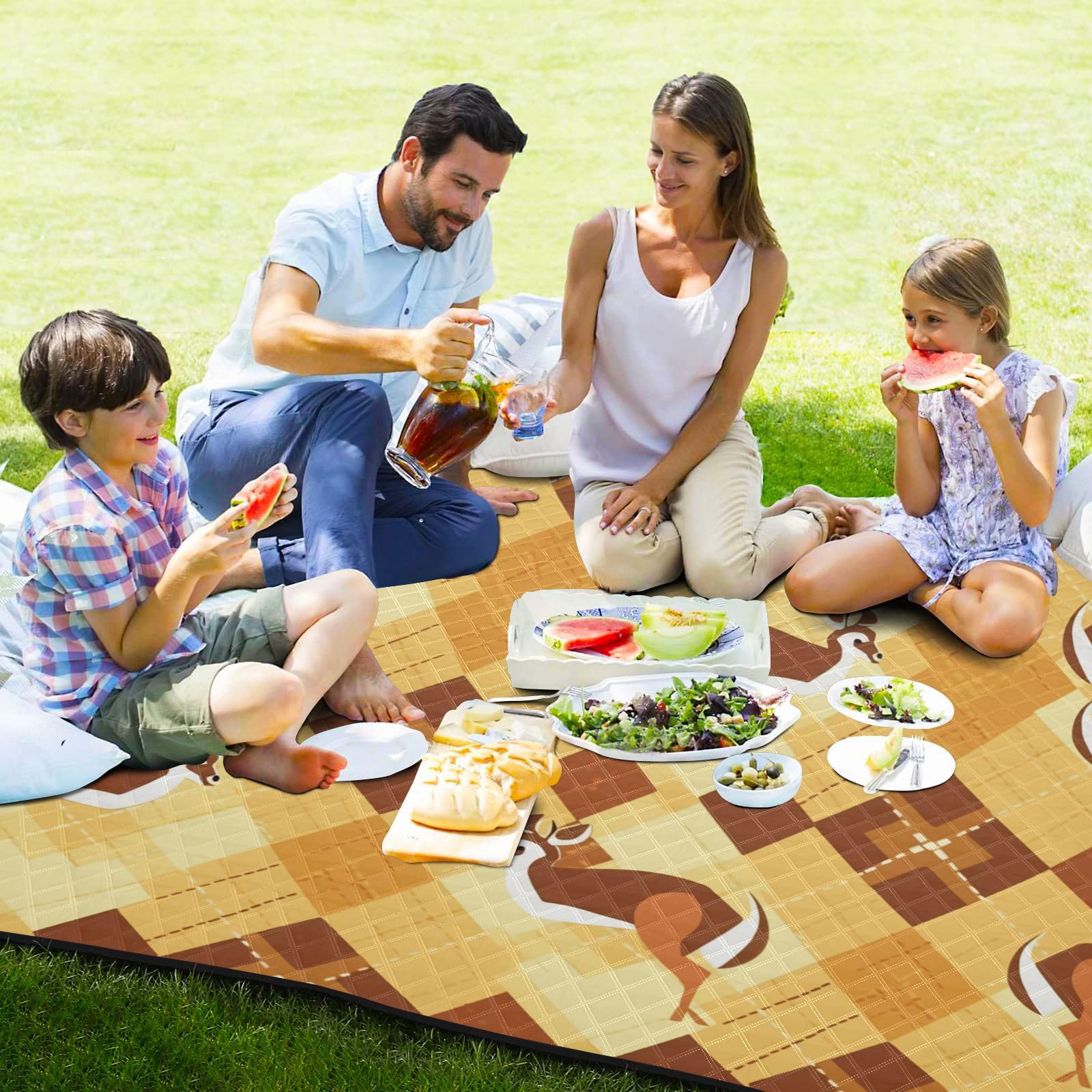 Jeleń pomarańczowy uroczy jesienny odporny na piasek koc plażowy gruby park outdoor mata kempingowa na trawę