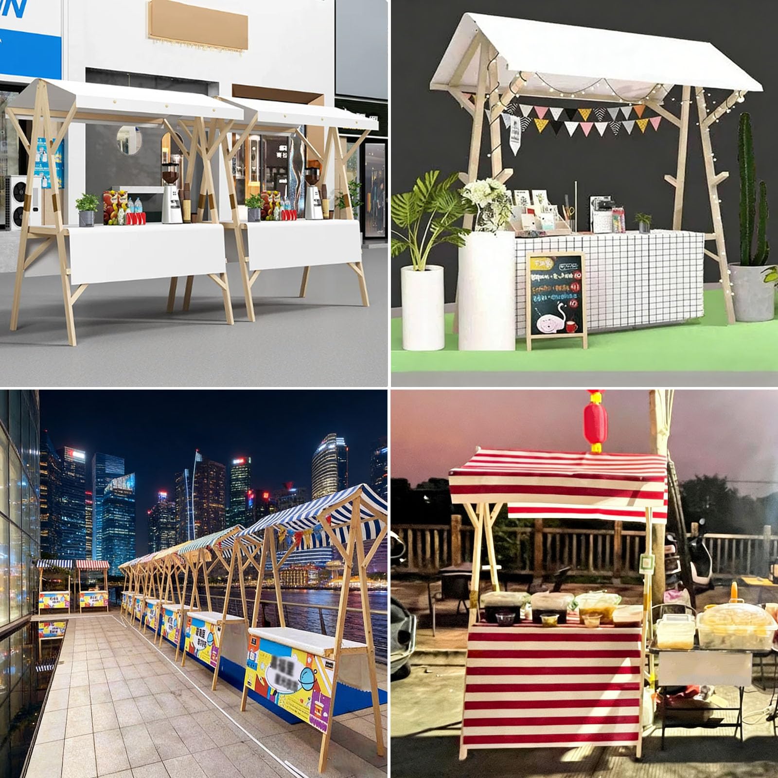 Outdoor le Sales - Carrito con toldo plegable, fácil de instalar, 120 x 60 cm, perfecto para mercados, eventos y puestos de comida, color azul