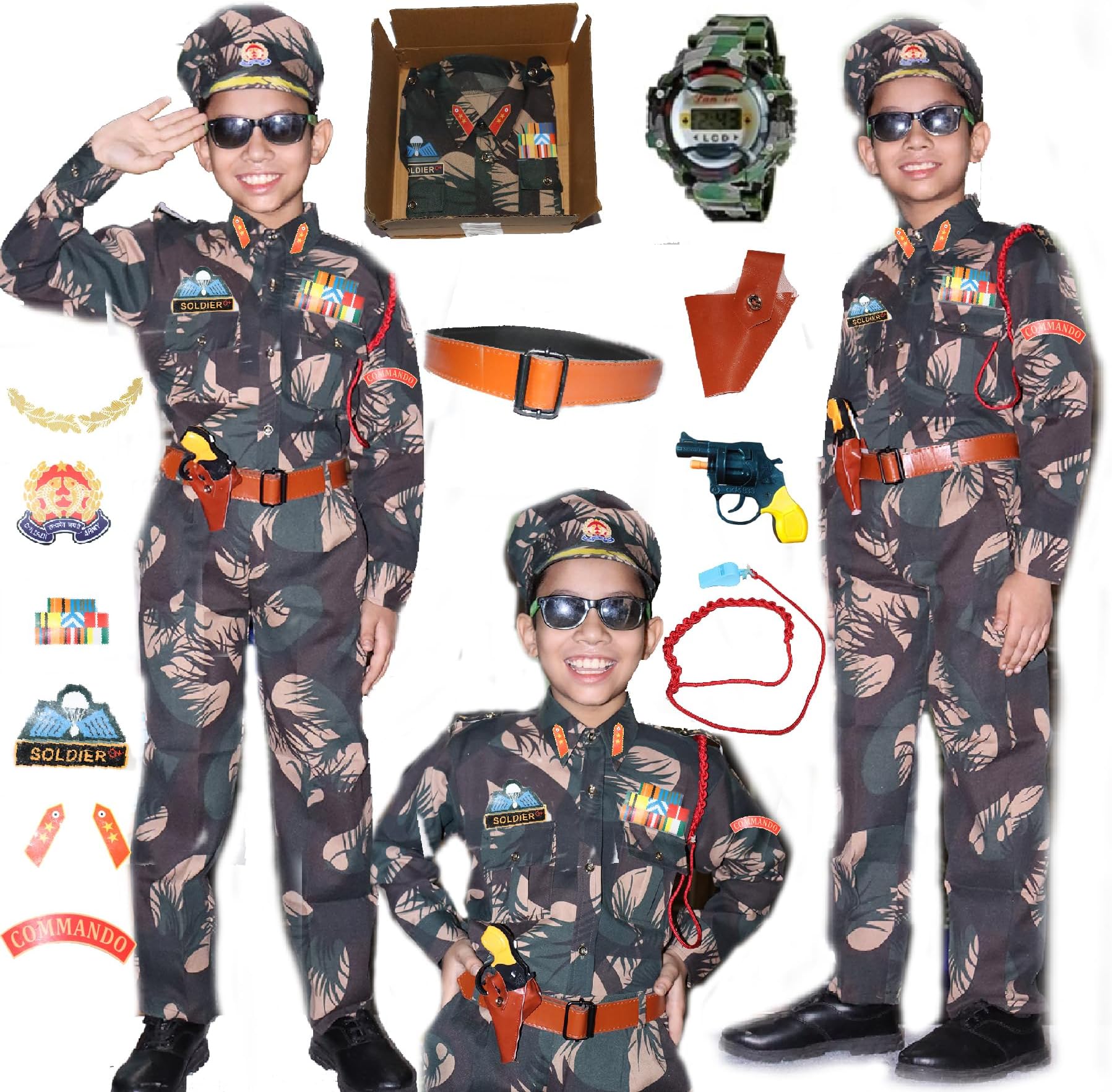SCRIPTURE Fancy Dress Army costumes for kids |Indian Army, Police, BSF & Subhash Chandra Bose costumes for boys & girls fancy dress costumes for school function