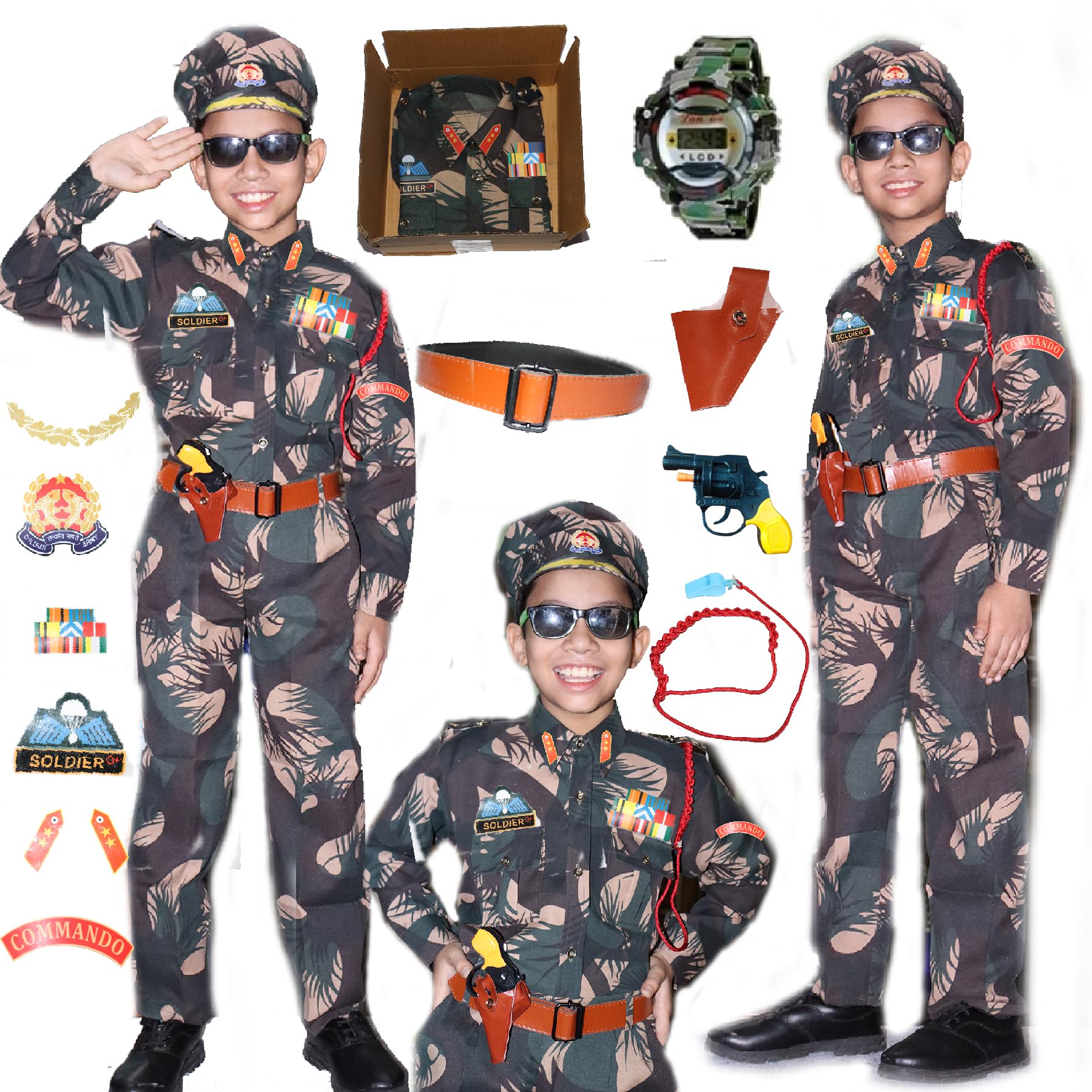 SCRIPTURE Fancy Dress Army costumes for kids |Indian Army, Police, BSF & Subhash Chandra Bose costumes for boys & girls fancy dress costumes for school function