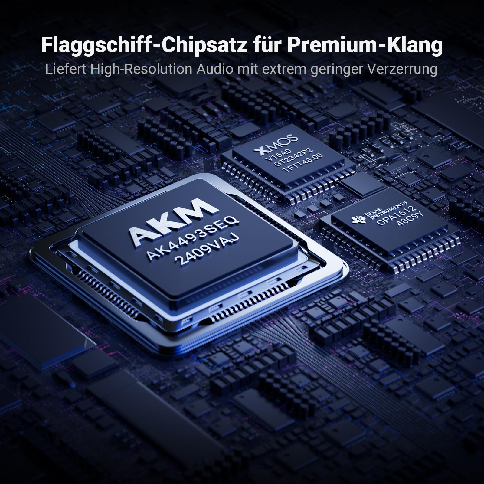 Fosi Audio Q6 Mini-Desktop-DAC, USB C Digital-Analog-Audio-Wandler für Heim-Stereo-Verstärker und Kopfhörerverstärker, optischer/koaxialer Eingang, RCA-Ausgang/Sub-Out, Hi-Res 32bit/768kHz DSD512
