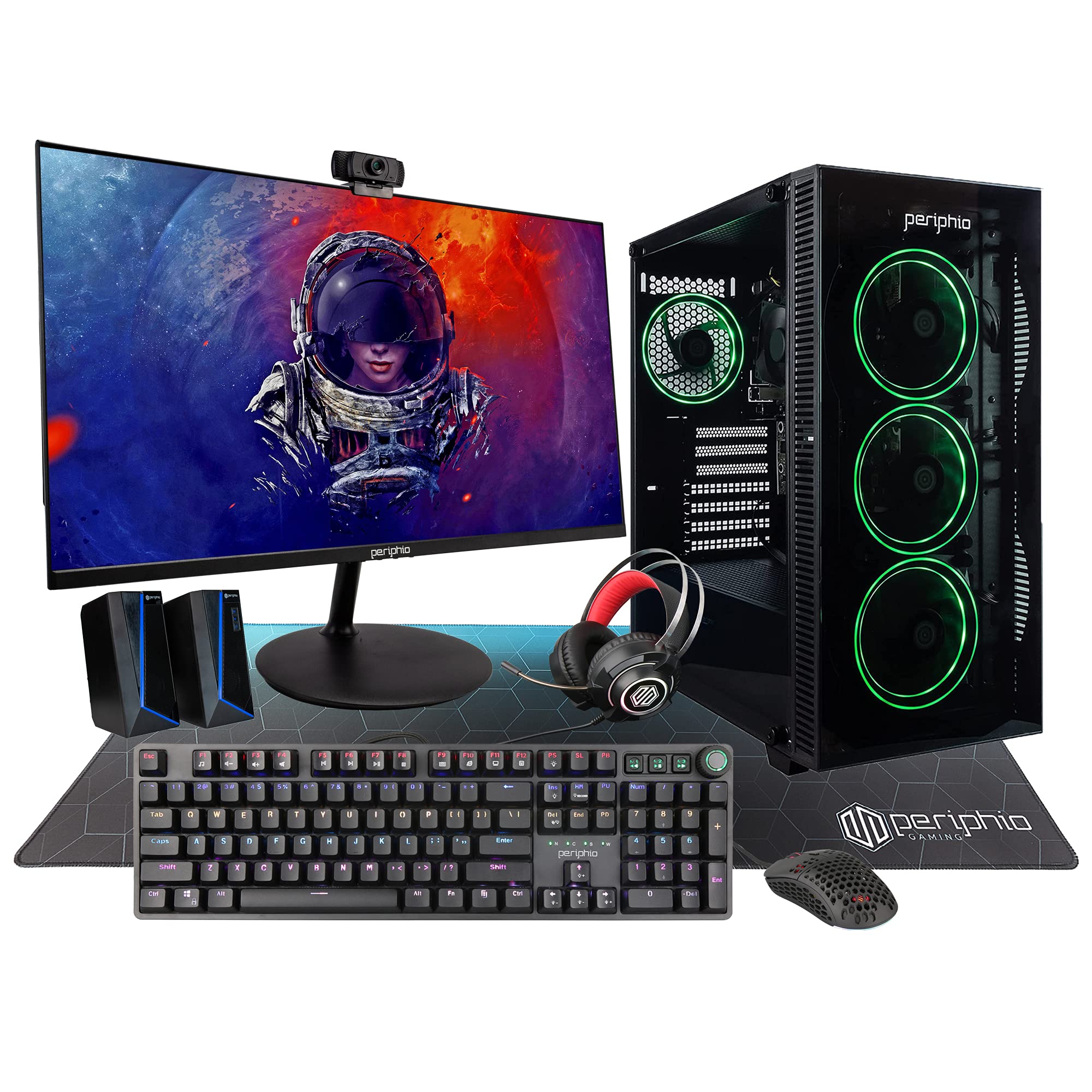 Entry-Level Gaming PC Computer, Ultra-Fast Intel Core i5 6500, 16GB DDR4 RAM, Fast-Boot 240GB SSD + 1TB HDD, Windows 10 Home, WiFi, Bare Bones PC Gaming Setup (Renewed) (Black 4in1 Bundle w/Monitor)