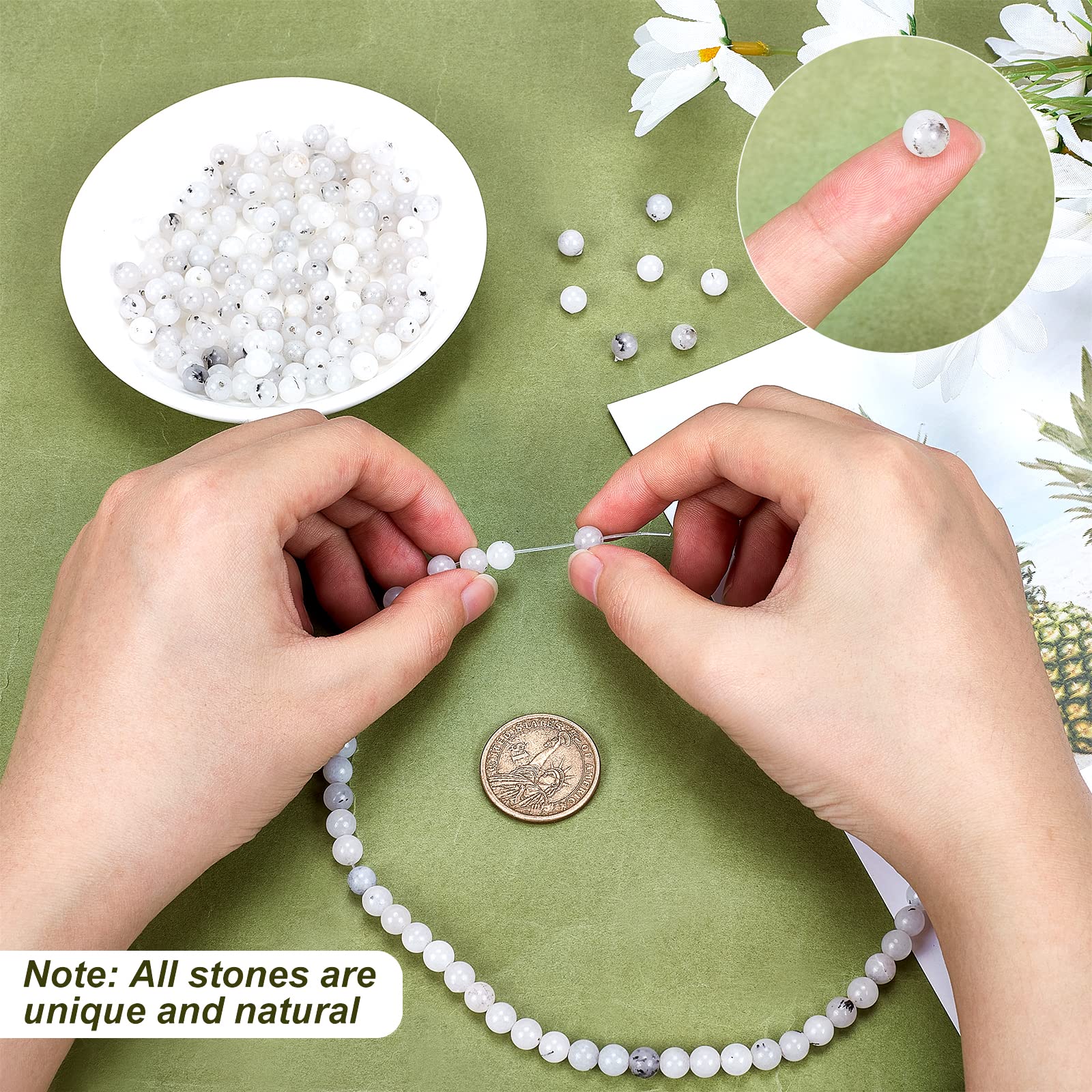 Perles De Jade Blanc Naturel En Gros Pour Création De Bijoux - Fr
