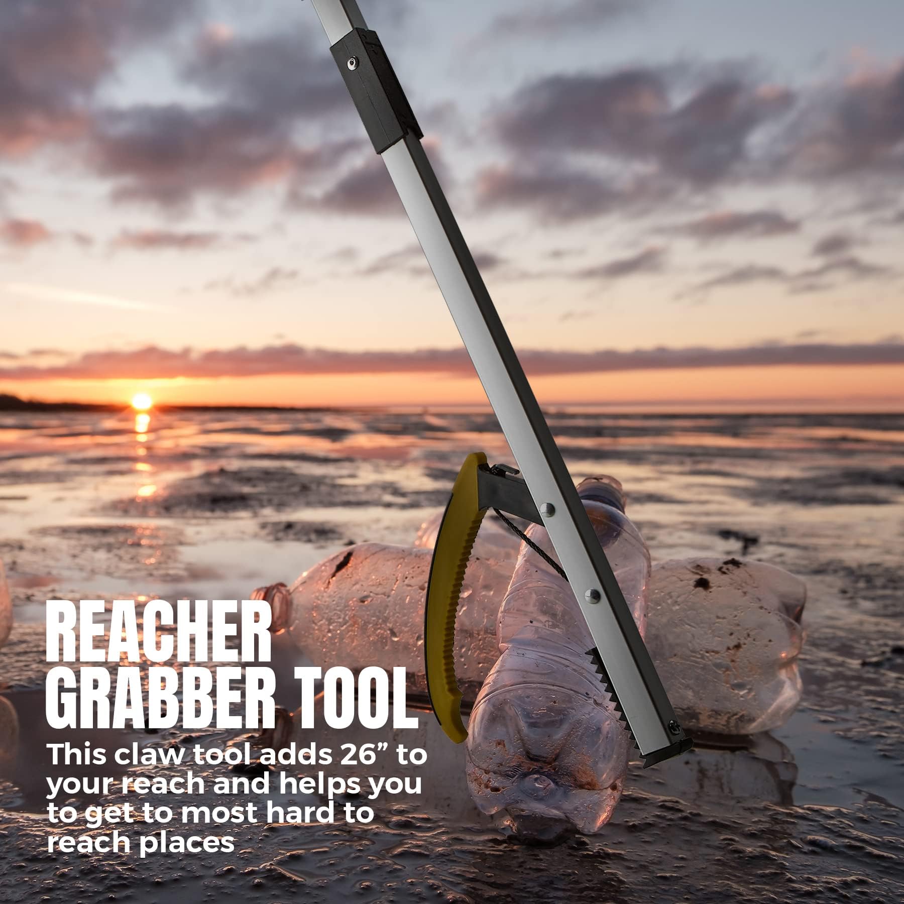 Strumento di presa Reacher Grabber MEDca – Dispositivo di presa con braccio ad artiglio largo con punta magnetica | Leggero e resistente