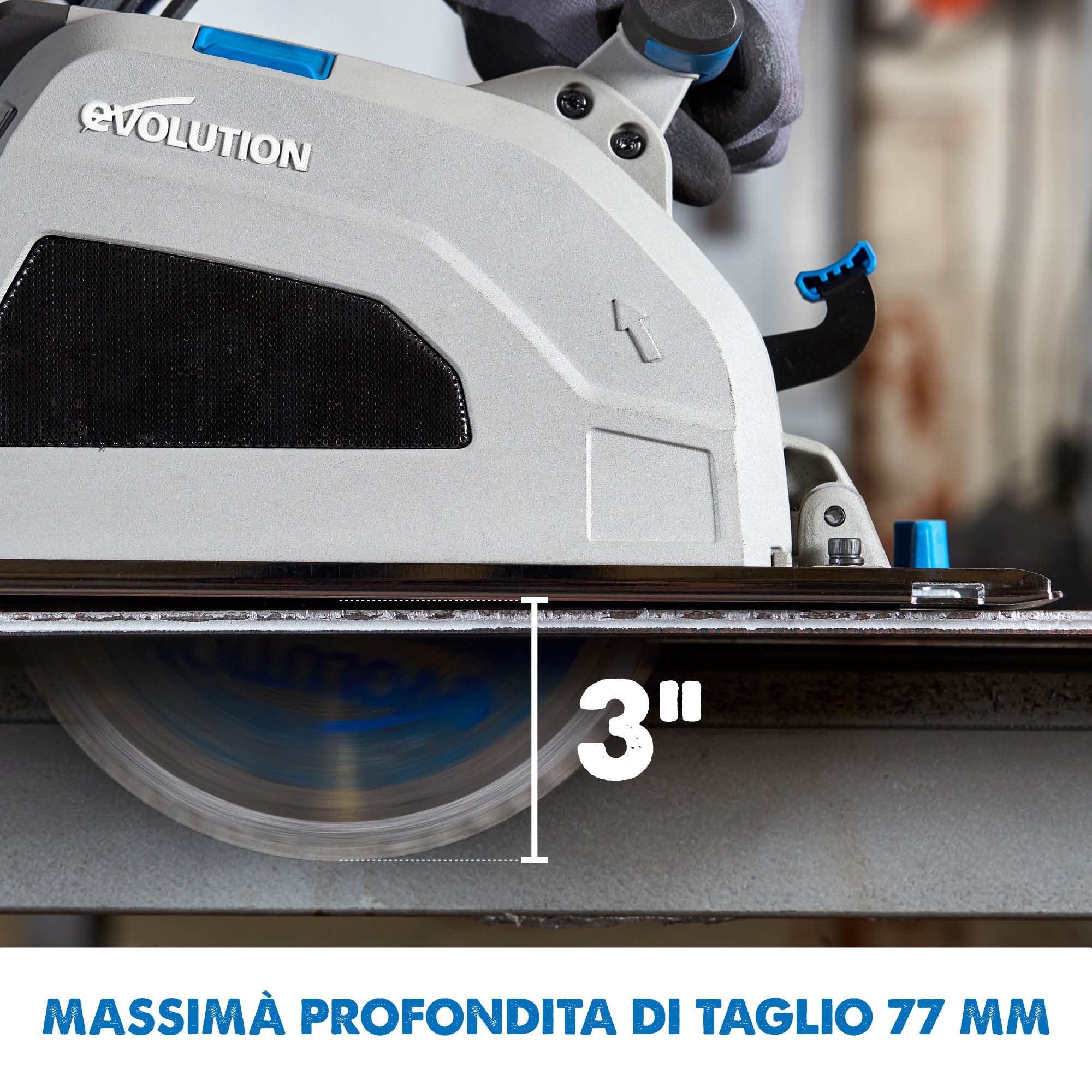 Evolution S210CCS - 210 mm Sega circolare per acciaio - Superfici immediatamente pronte per ulteriori lavorazioni - Non genera surriscaldamento, ronzii o scintille - Lama per acciaio dolce inclusa