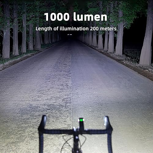 Miniatura 2 de Luz delantera de bicicleta LED de 1000 lúmenes para bicicleta de conducción nocturna 4800 mAh 5 modos linterna recargable Banco de energía