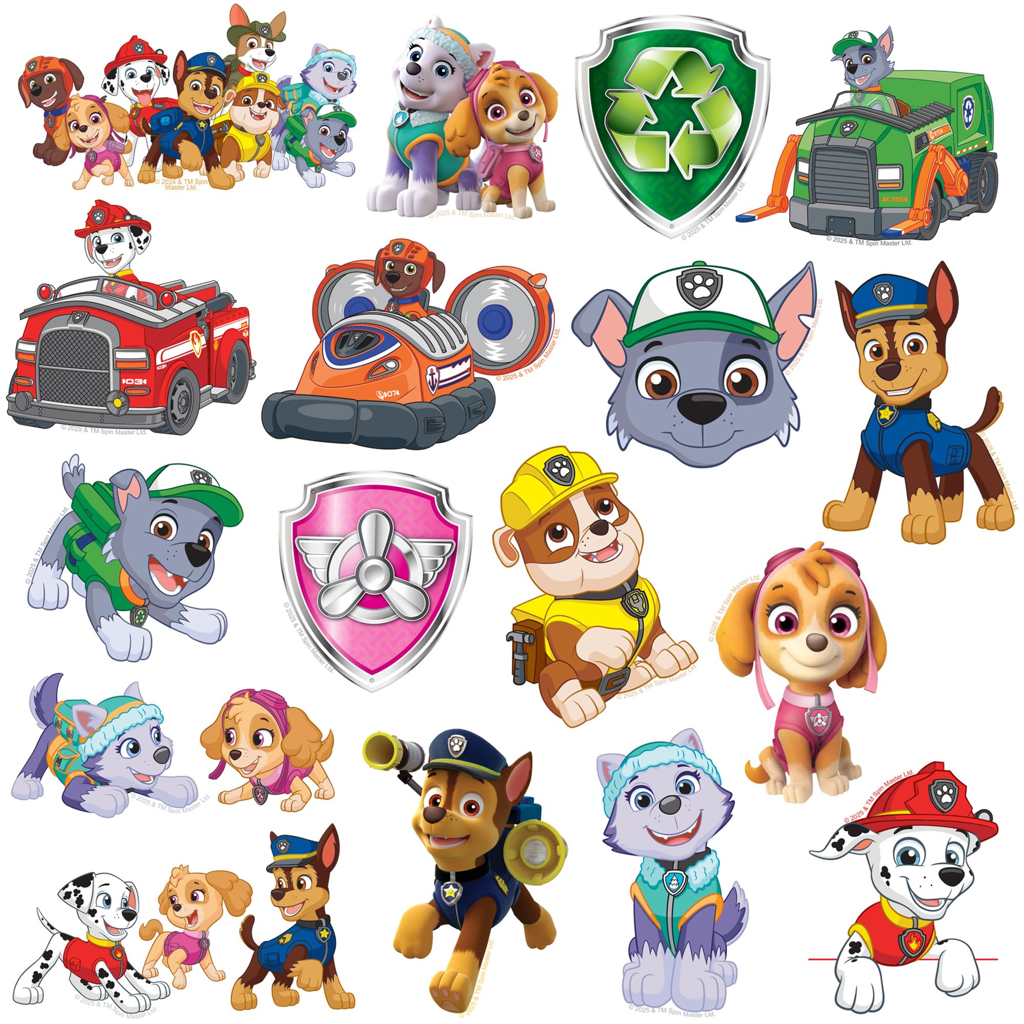 Paw Patrol Vinyl-Aufkleber, 50 Stück, L, Deluxe-Aufkleber, für drinnen und