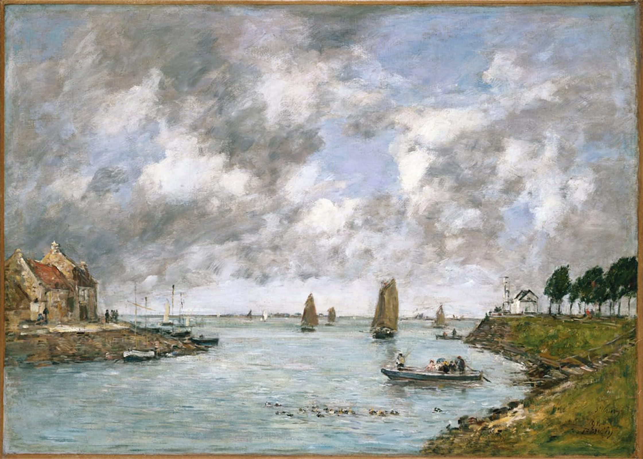 POSTERIIk Vintage Art Print Images Pictures Print the Mouth of the River Somme St Valery Sur Somme by Eugene Louis Boudin Modern Colour Posters for Office Home Decor 60x90cm