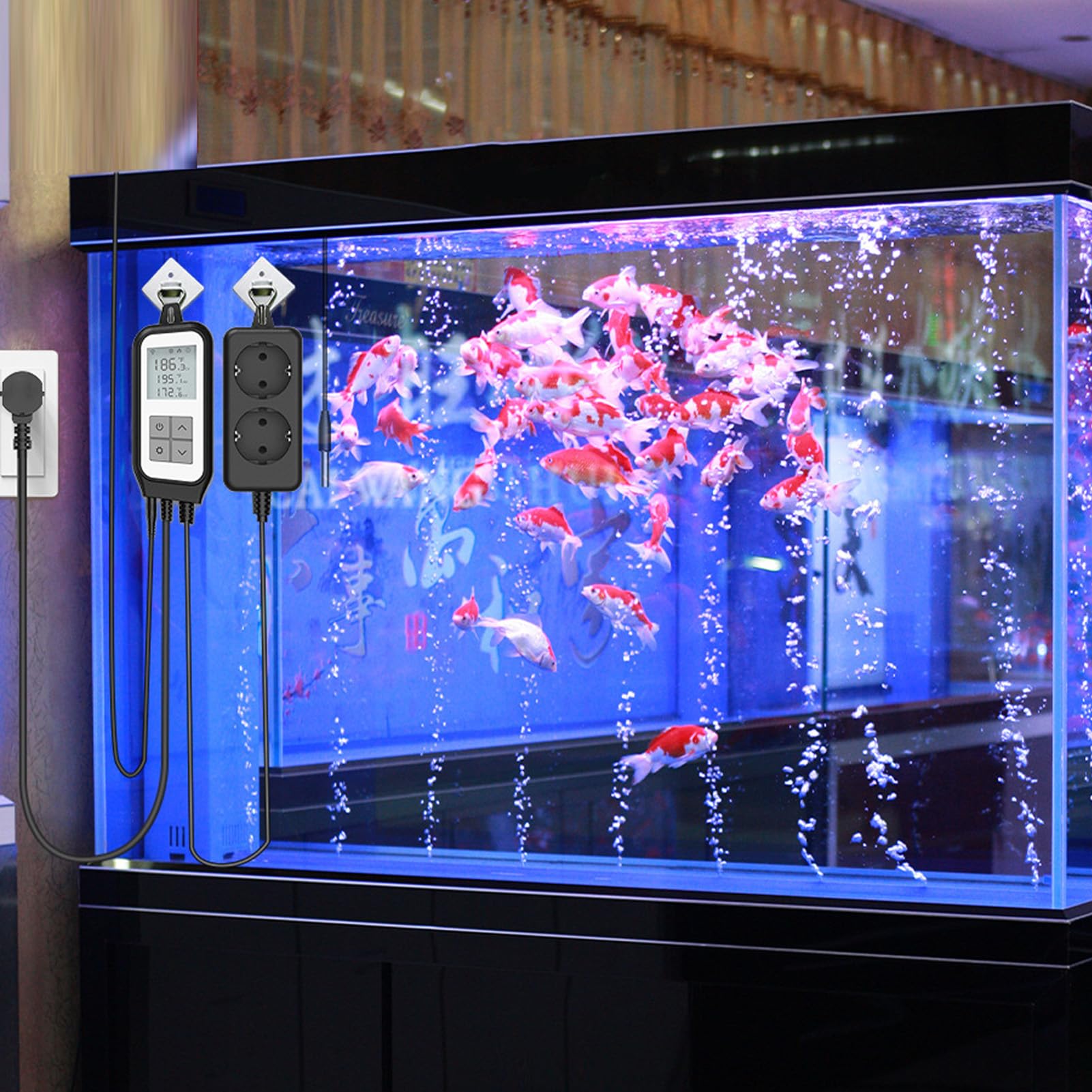 Regolatore Digitale della Temperatura, Presa Termostato WiFi con Sonda Impermeabile Sostituibile per Serra Dell'acquario, Supporto Controllo APP Smart (Spina europea 220-250 V)