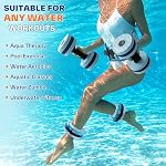 Sportneer Water Aerobics Pool Exercise Equipment Combo Set: High Density Water Dumbbells, Aqua Belt, Aquatic Cuffs for Aquatic Therapy & Pool Fitness