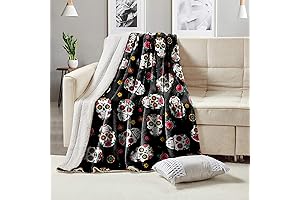 Cozy Dia De Los Muertos Printed Fleece Blanket