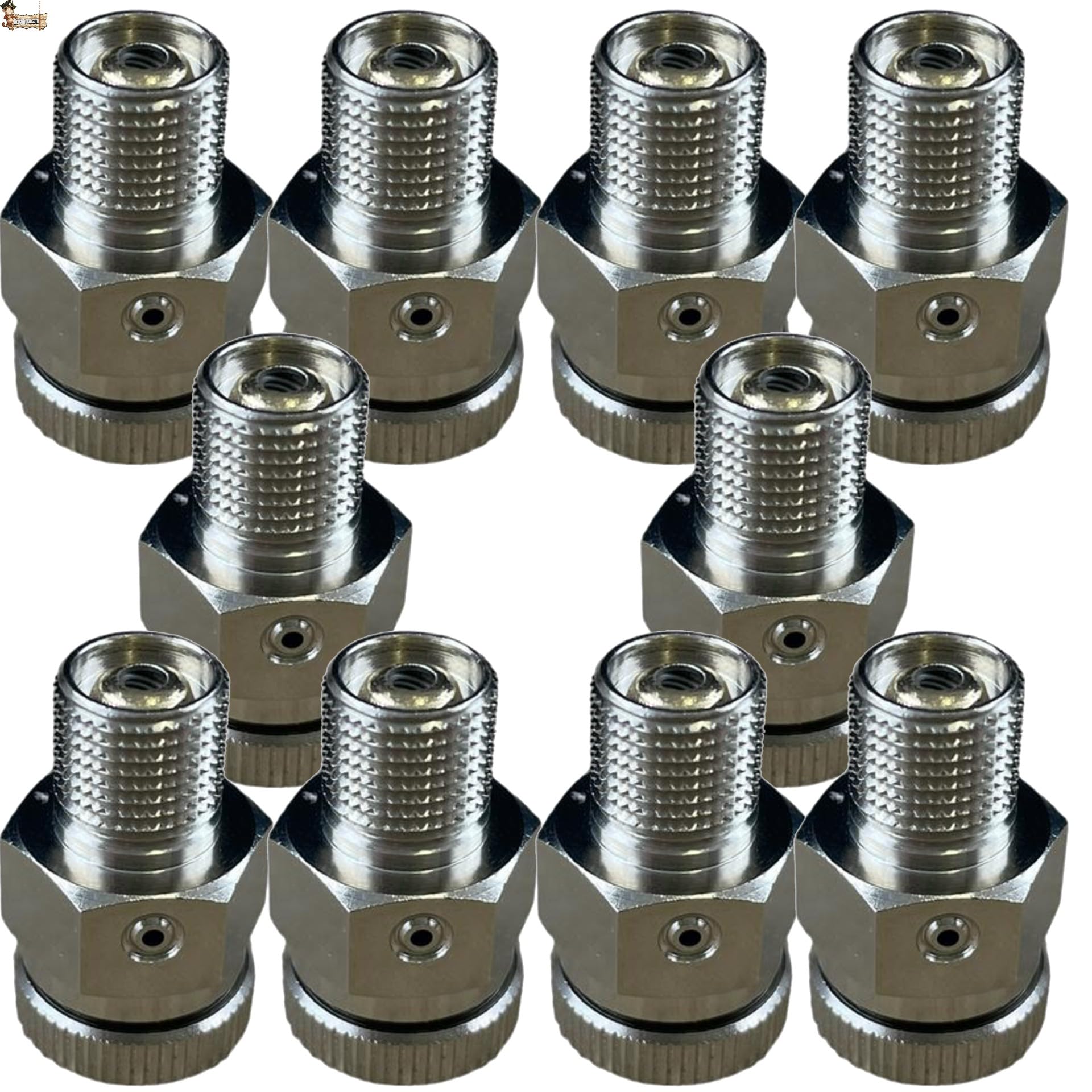 BricoLoco.com Spurgo automatico radiatore riscaldamento. Chiave di spurgo per radiatore con valvola di uscita con tappo cieco senza vite, essendo automatica. Filettatura maschio 1/8". (10)