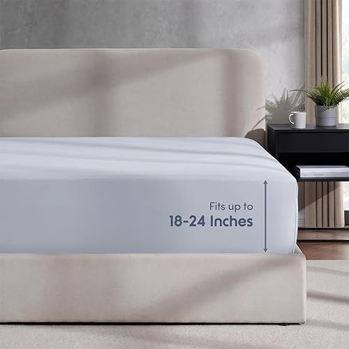 Nestl Bedding - Sábanas bajeras con bolsillo profundo de 53 cm