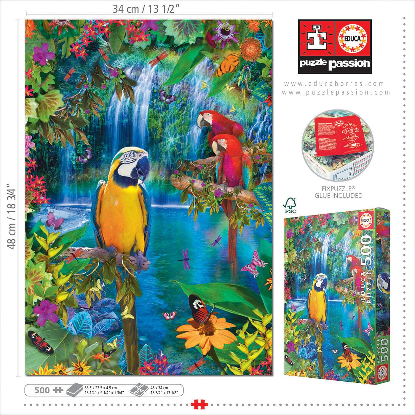 Educa - Genuine Puzzles. Paradiso Tropicale. Puzzle di 500 pezzi. 15512