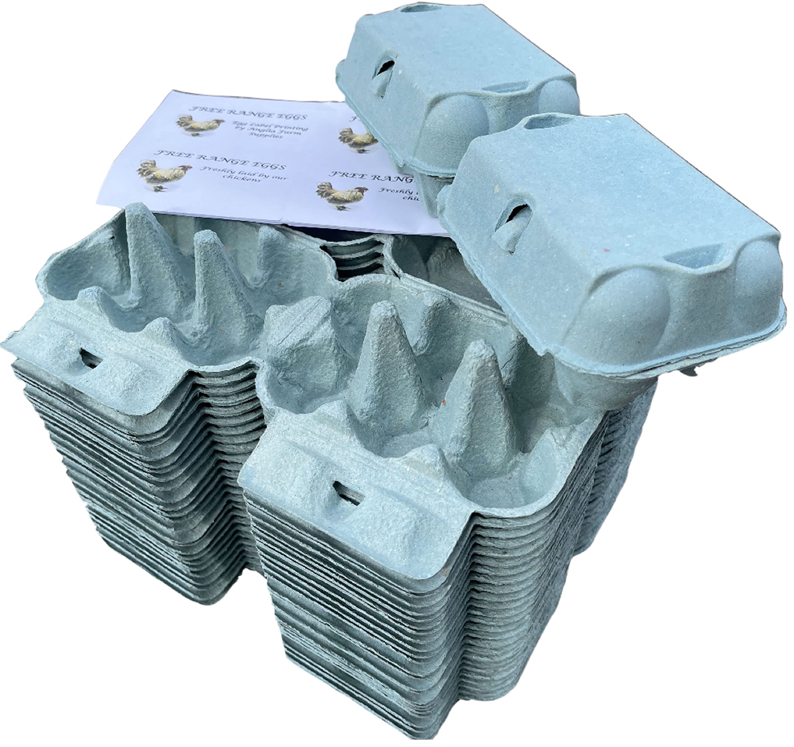 Anglia Farm Supplies - Effect 6 - Colourful (Vibrant/Colourful) Egg Cartons 1/2 Dozen With 8 Labels (30 Mixed Colours) - Rectangular, Small, Cardboard, Food Safe, Possibly Reusable - View #3